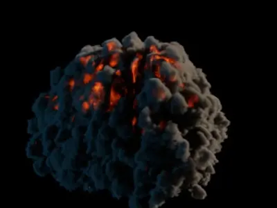 Explosion ball of fire 3D model