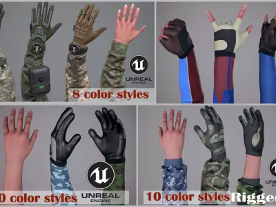 FPS Arms Pack 01-04 Mega Bundle Low-poly 3D model