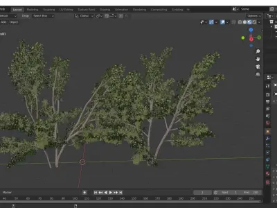 2 diffrent tree Common Hazel Free 3D model
