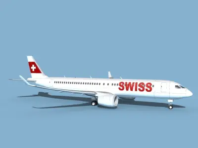Airbus A220-300 Swissair 3D model
