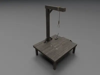 Small gallows PBR Low-poly 3D model