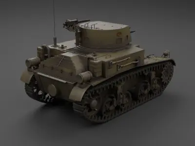 M1 Combat Car Light Tank Low-poly 3D model