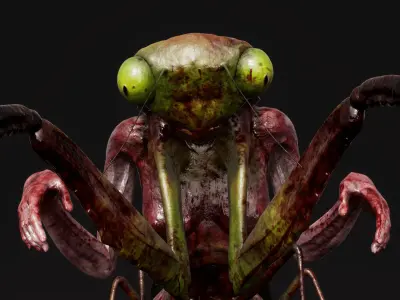 Mutant Mantis - Horror Insects Collection Low-poly 3D model