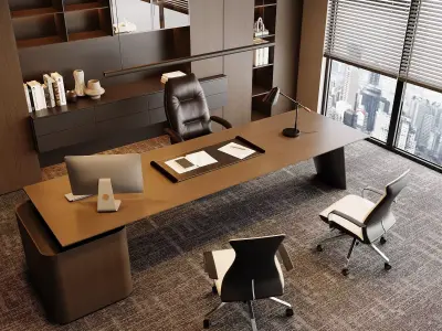 Modern Light-Luxury Executive Office 3D model