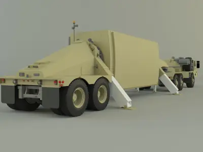 Military truck trailer an tpy 2 radar 3D model