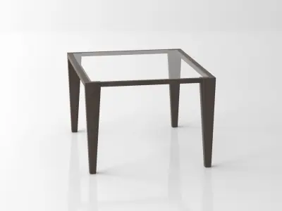 Wood Glass Coffee Table Free low-poly 3D model