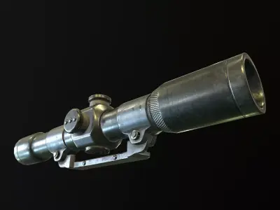 WW2 Scope sight PBR Low-poly 3D model