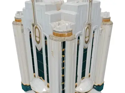Art Deco Building 3D Model Low-poly 3D model