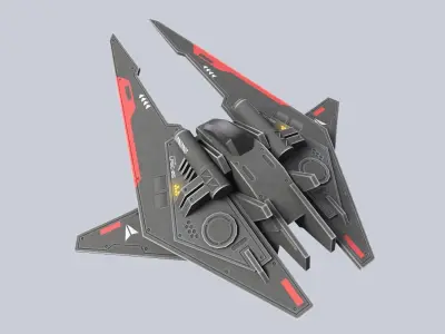 Low poly spacecraft Low-poly 3D model