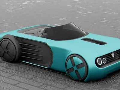 CONCEPT ELECTRIC VEHICLE INDIA SUMMER RIGGED 3D model