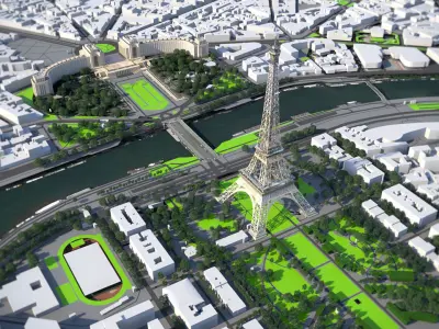 Eiffel Tower France Low-poly 3D model