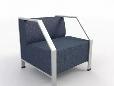 Sofa lounge chair with fabric and metal frame Free 3D model