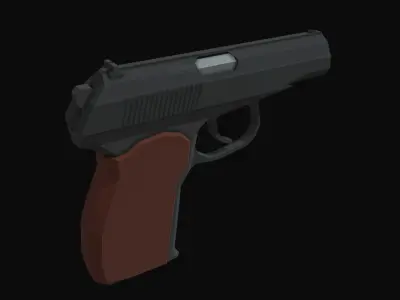 Makarov Low Poly gun Low-poly 3D model