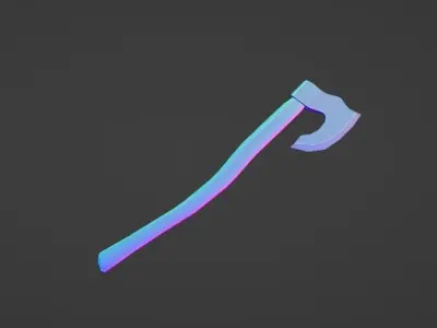 Medival Battle Axe Low-poly 3D model
