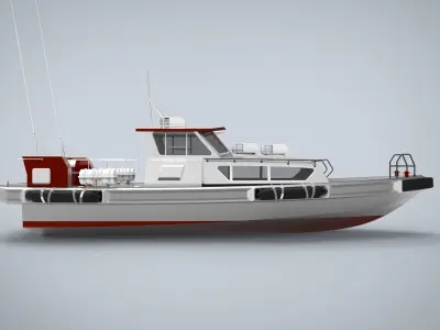 Auminium Patrol Boat Low-poly 3D model