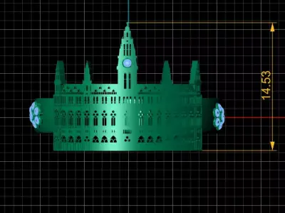 3D Printable Architectural Landmark Ring 3D print model