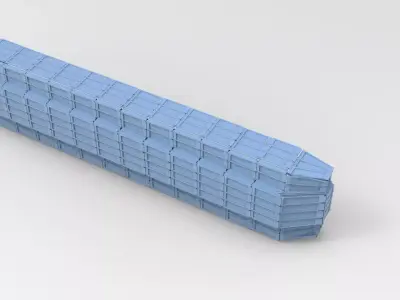 Cyberpunk Tower Grid window half 3D model