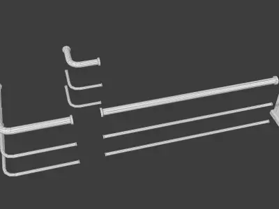 Railing Set 01 Low-poly 3D model