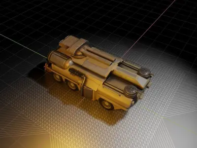 Amphibious Tank in Blender28 Free low-poly 3D model