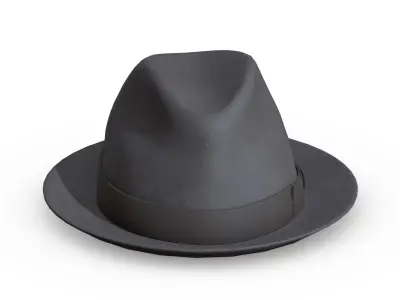Fedora Hat Low Poly PBR Realistic Low-poly 3D model