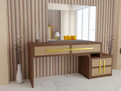 wooden dressing table inspired by ancient Egyptian furniture  Free 3D model