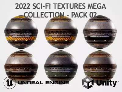 PBR Sci-Fi Texture Pack 02 Low-poly 3D model