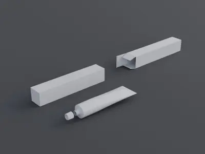 Toothpaste Laminate Tube and packaging box Low-poly 3D model