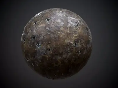 Metal Military Bullet Holes Seamless PBR Texture Texture