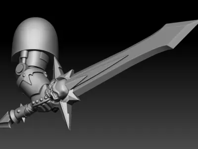 4 HANDS WITH POWER WEAPONS 3D print model