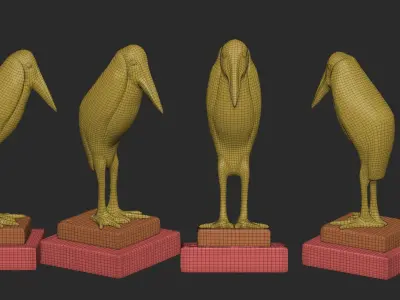 Stork bronze sculpture  3D model