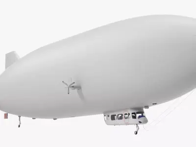 Blimp Airship Generic Rigged 3D model