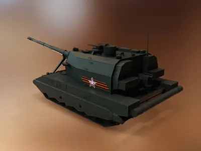 Russian Tank - 2S35 Koalitsiya-SV Low-poly 3D model