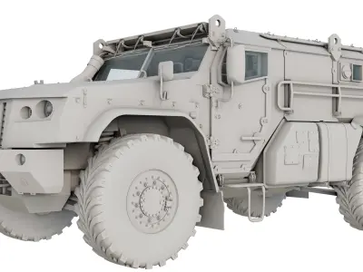 Typhoon VDV K-4836 Russian Armored Transport Rigged Game  Low-poly 3D model