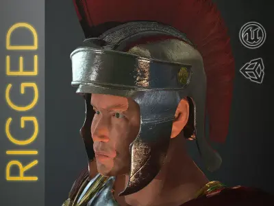 Roman Soldier Rigged Low-poly 3D model