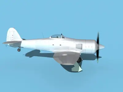 Hawker Sea Fury MKII Bare Metal 3D model