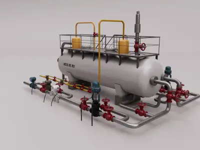 Industrial Gas Tank 3D model