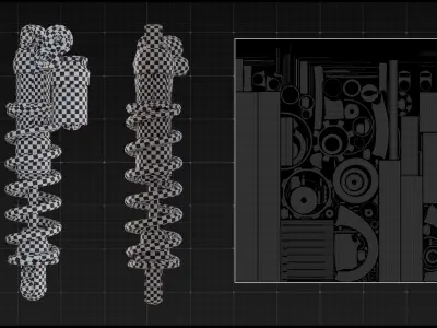 Shock Absorber N1 Low-poly 3D model
