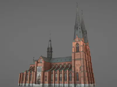 Arlanda Uppsala Cathedral Low-poly 3D model