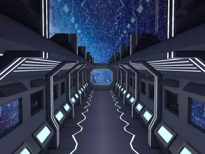Sci Fi Corridor 3D model 177