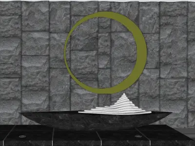 landscape wall-Chinese style-5 3D model