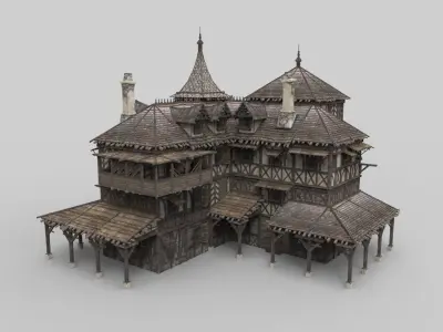 Medieval house fantasy 20 Low-poly 3D model