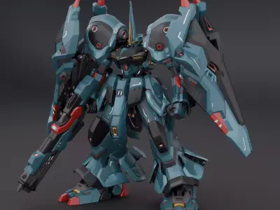 XC06 Scarab - Original Lowpoly Mecha -  Rigged and Animated Low-poly 3D model