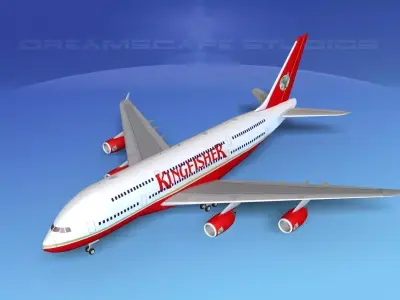 Airbus A380-800 Kingfisher 3D model