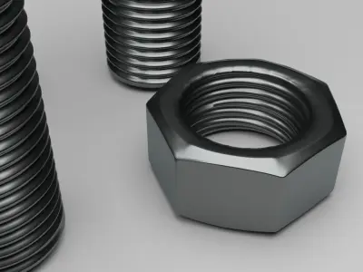 Bolts and Nuts Set 3D model