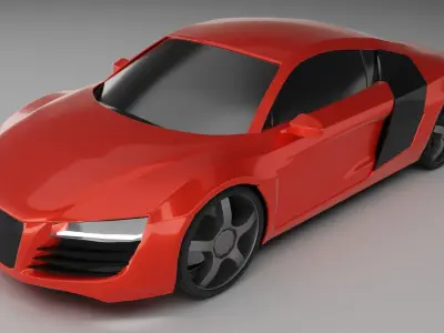 Audi R8 from 2008 model year Free 3D model