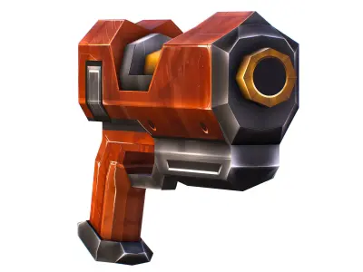 LowPoly Sci-Fi Cartoon Pistol Gun 3D model
