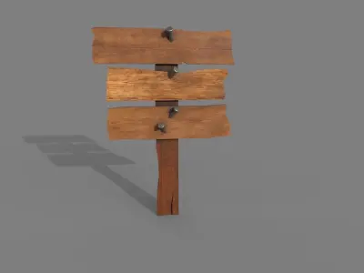 Wood Sing Low-poly 3D model