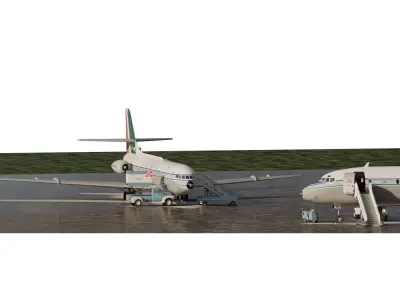 Douglas DC-8-43 and Sud Aviation CARAVELLE 3D model