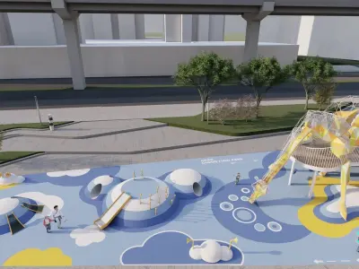 The Giraffe-themed commercial center children playground 3D model
