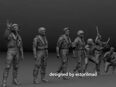 7 NATO EUROFIGHTER TYPHOON AIRCRAFT PILOT CREW 3D print model